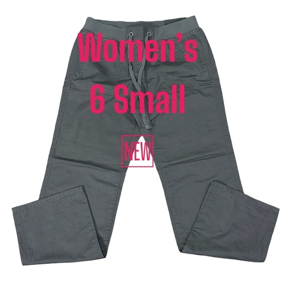 Women's Ann Taylor LOFT 6 Small Pants Twill Gray Elastic Waist Straight NWT - Picture 2 of 11